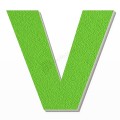 Lettera V in polistirolo - Arial - Verde