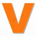 Lettera V in polistirolo - Arial - Arancione