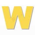 Lettera W in polistirolo - Arial - Giallo