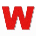 Lettera W in polistirolo - Arial - Rosso