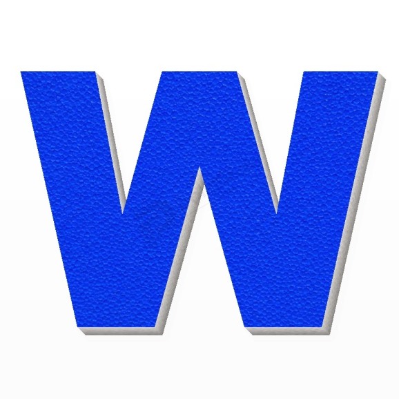Lettera W in polistirolo - Arial - Blu