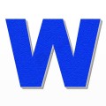 Lettera W in polistirolo - Arial - Blu