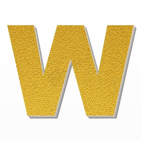 Lettera W in polistirolo - Arial - Oro