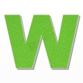 Lettera W in polistirolo - Arial - Verde