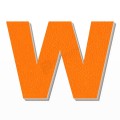 Lettera W in polistirolo - Arial - Arancione