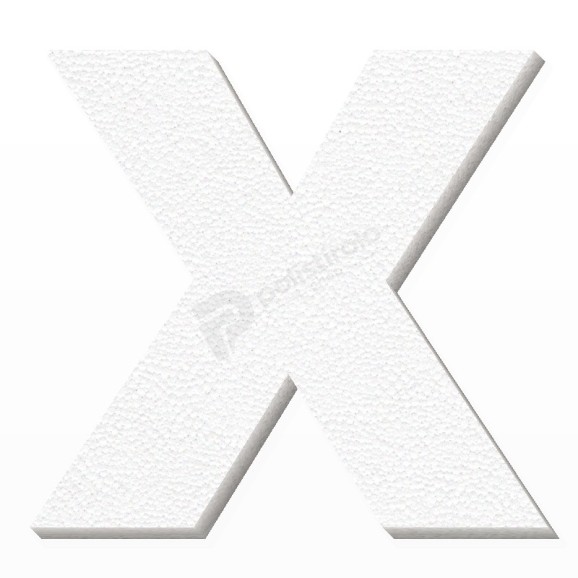 Lettera X in polistirolo - Arial - Bianco