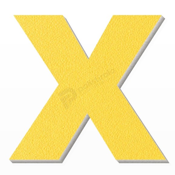 Lettera X in polistirolo - Arial - Giallo