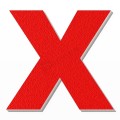 Lettera X in polistirolo - Arial - Rosso