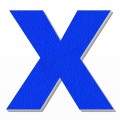 Lettera X in polistirolo - Arial - Blu