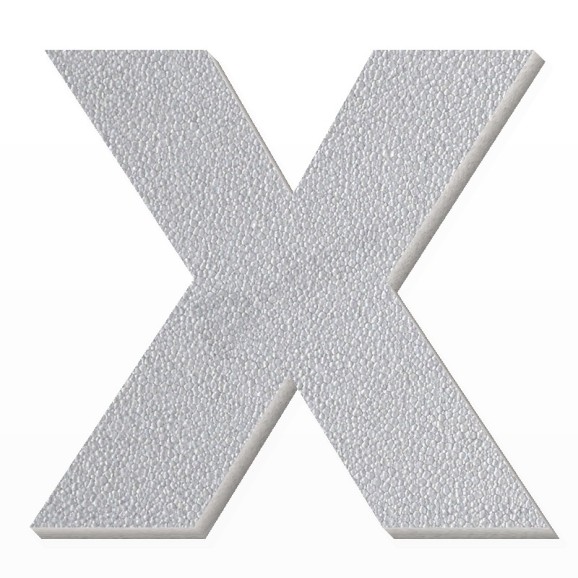 Lettera X in polistirolo - Arial - Argento