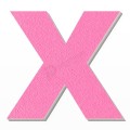 Lettera X in polistirolo - Arial - Rosa