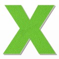 Lettera X in polistirolo - Arial - Verde
