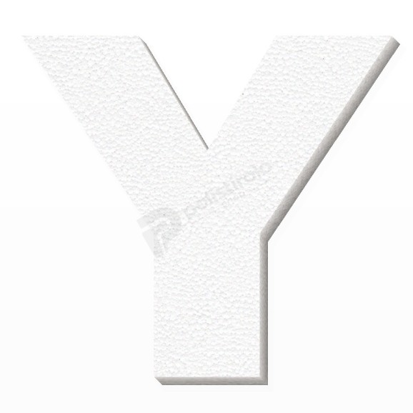 Lettera Y in polistirolo - Arial - Bianco
