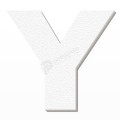 Lettera Y in polistirolo - Arial - Bianco