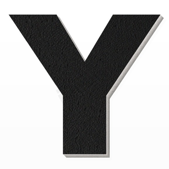 Lettera Y in polistirolo - Arial - Nero