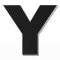 Lettera Y in polistirolo - Arial - Nero