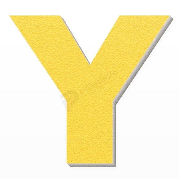 Lettera Y in polistirolo - Arial - Giallo