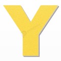 Lettera Y in polistirolo - Arial - Giallo