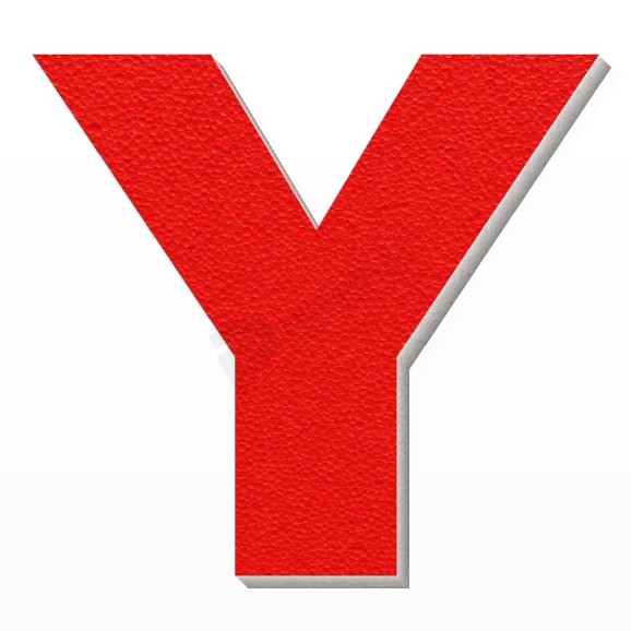 Lettera Y in polistirolo - Arial - Rosso