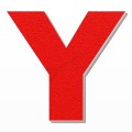 Lettera Y in polistirolo - Arial - Rosso