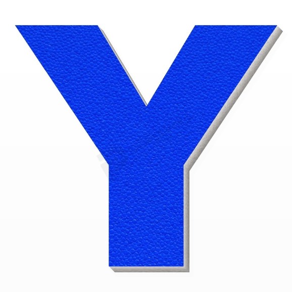 Lettera Y in polistirolo - Arial - Blu