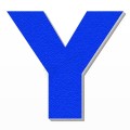 Lettera Y in polistirolo - Arial - Blu