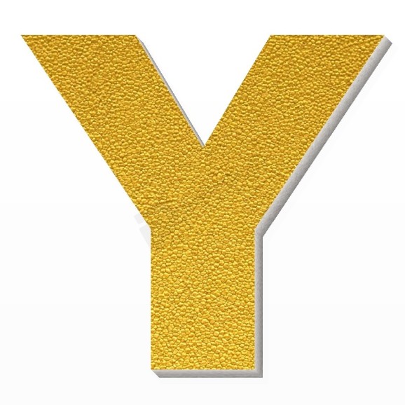 Lettera Y in polistirolo - Arial - Oro