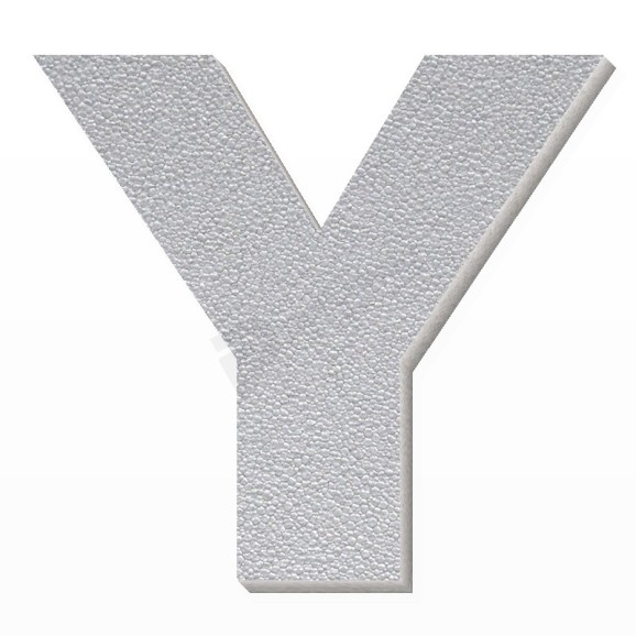 Lettera Y in polistirolo - Arial - Argento