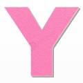 Lettera Y in polistirolo - Arial - Rosa