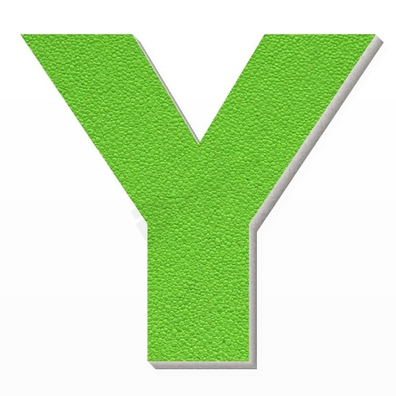 Lettera Y in polistirolo - Arial - Verde