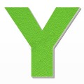Lettera Y in polistirolo - Arial - Verde