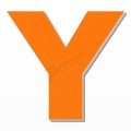 Lettera Y in polistirolo - Arial - Arancione