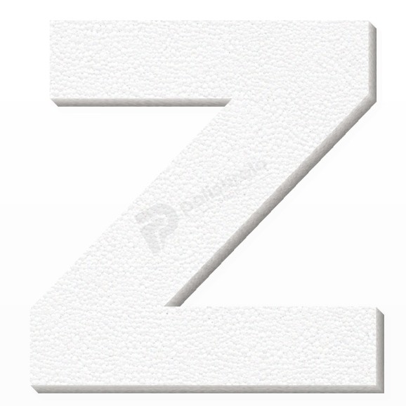 Lettera Z in polistirolo - Arial - Bianco
