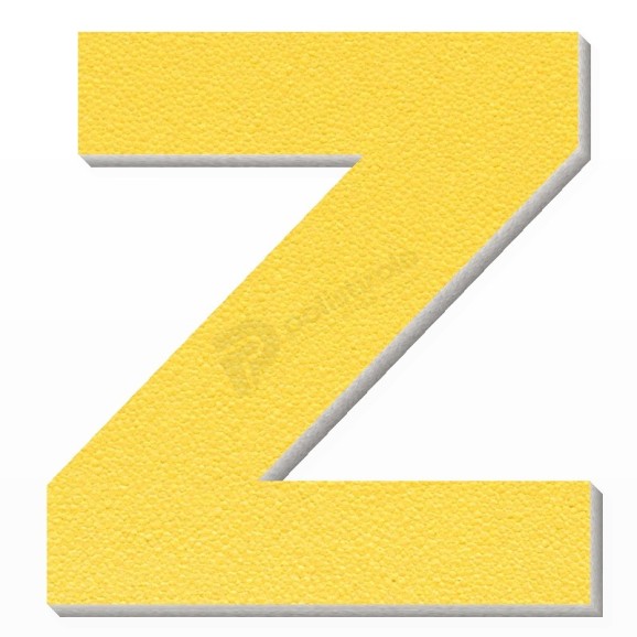 Lettera Z in polistirolo - Arial - Giallo