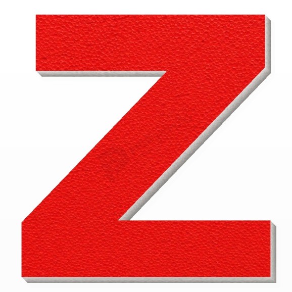 Lettera Z in polistirolo - Arial - Rosso