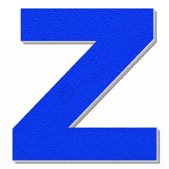 Lettera Z in polistirolo - Arial - Blu