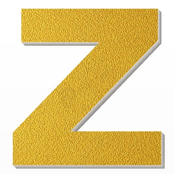 Lettera Z in polistirolo - Arial - Oro
