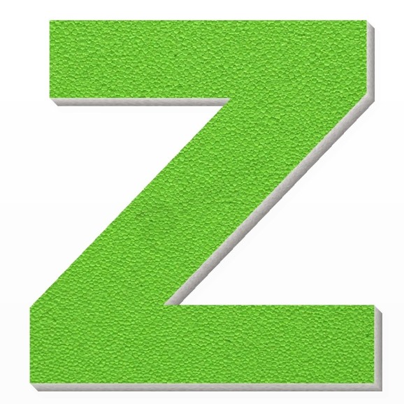 Lettera Z in polistirolo - Arial - Verde