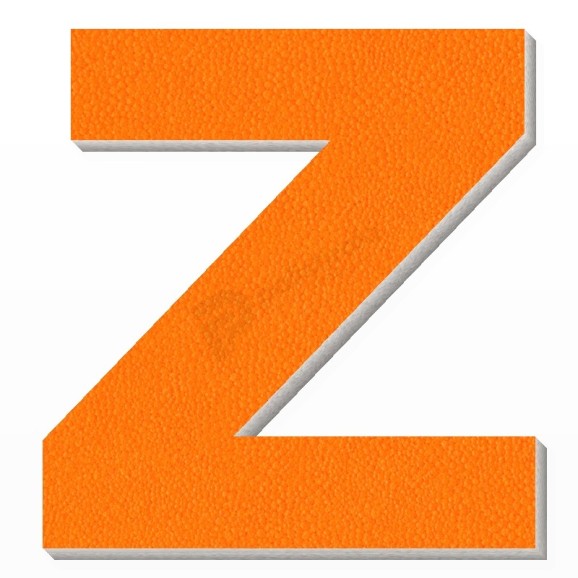 Lettera Z in polistirolo - Arial - Arancione
