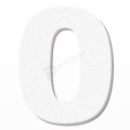 Numero 0 in polistirolo - Arial - Bianco