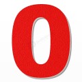 Numero 0 in polistirolo - Arial - Rosso