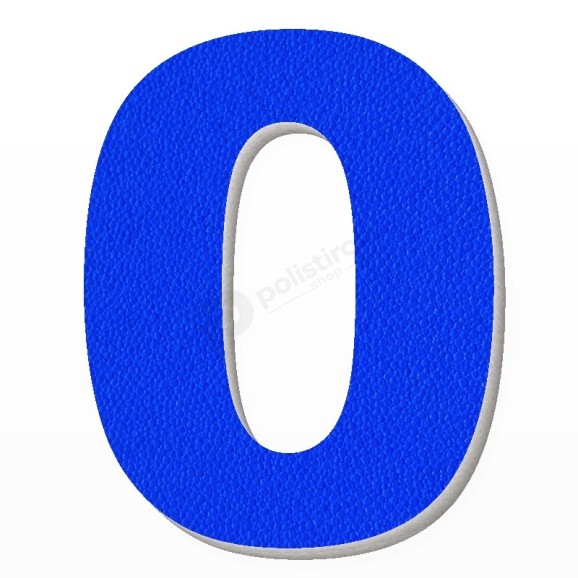 Numero 0 in polistirolo - Arial - Blu