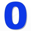 Numero 0 in polistirolo - Arial - Blu