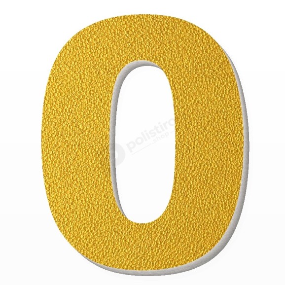 Numero 0 in polistirolo - Arial - Oro