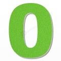 Numero 0 in polistirolo - Arial - Verde