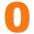 Numero 0 in polistirolo - Arial - Arancione