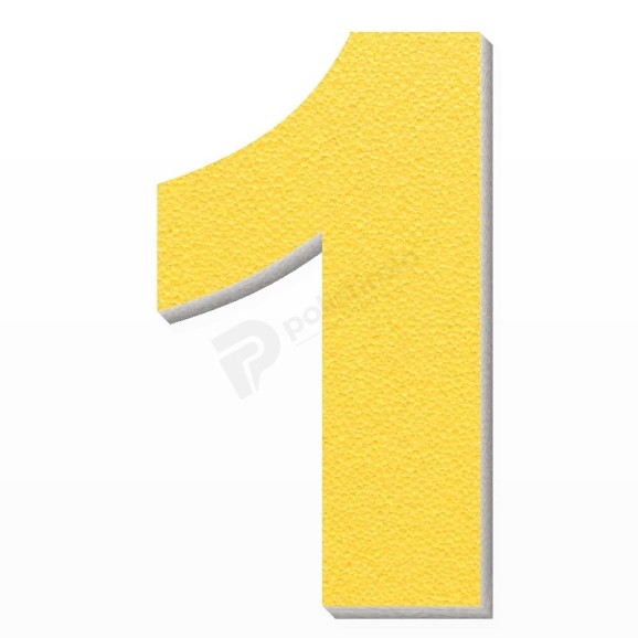 Numero 1 in polistirolo - Arial - Giallo