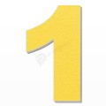 Numero 1 in polistirolo - Arial - Giallo