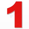 Numero 1 in polistirolo - Arial - Rosso