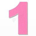 Numero 1 in polistirolo - Arial - Rosa